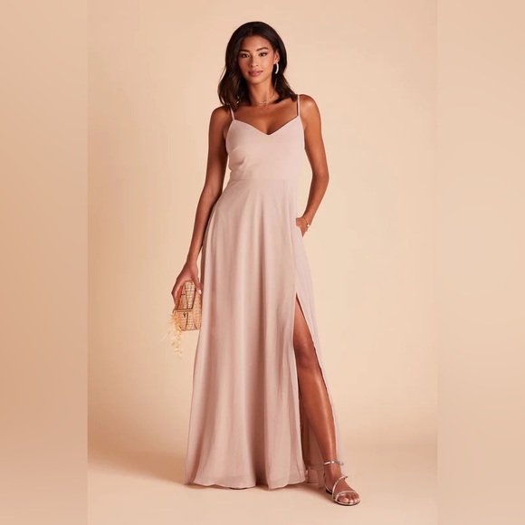 Taupe Chiffon Gown Size 12 - Picture 4 of 5